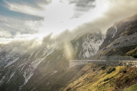 white and green mountains at daytime in Grimsel Pass Switzerland