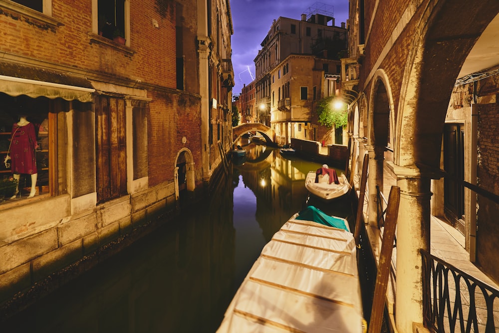 Venice Canal, Italy at night