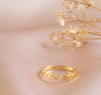 a close up of a ring on a table