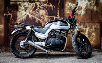 black and gray standard motorcycle