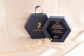silver-colored ring inside box