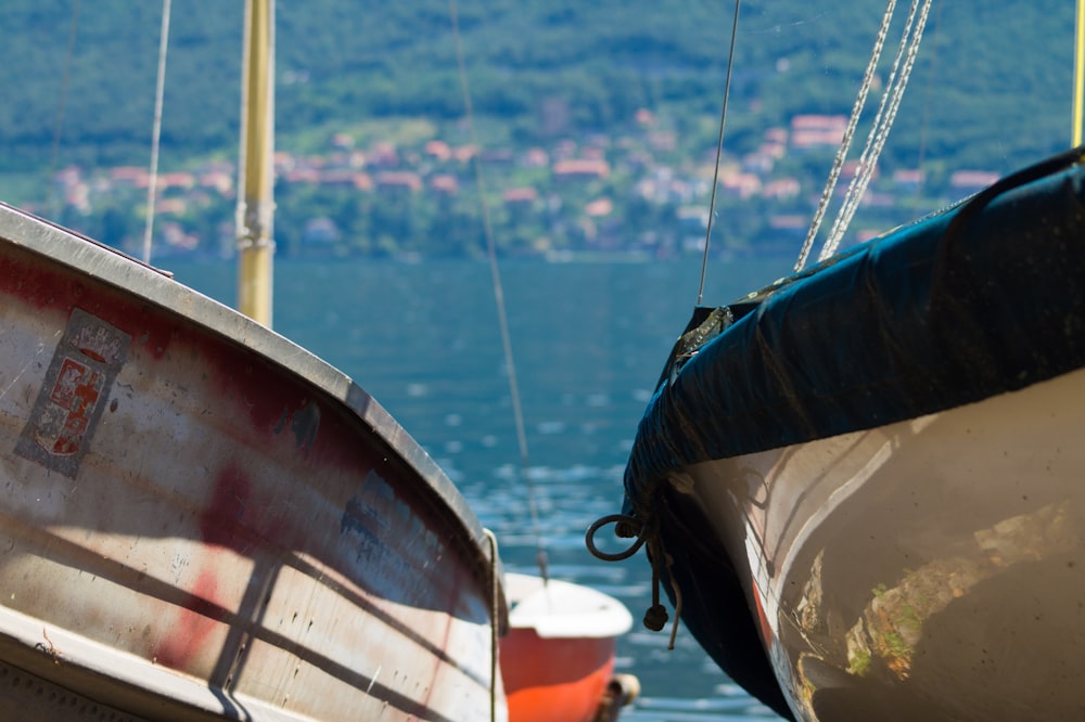 white and brown ships