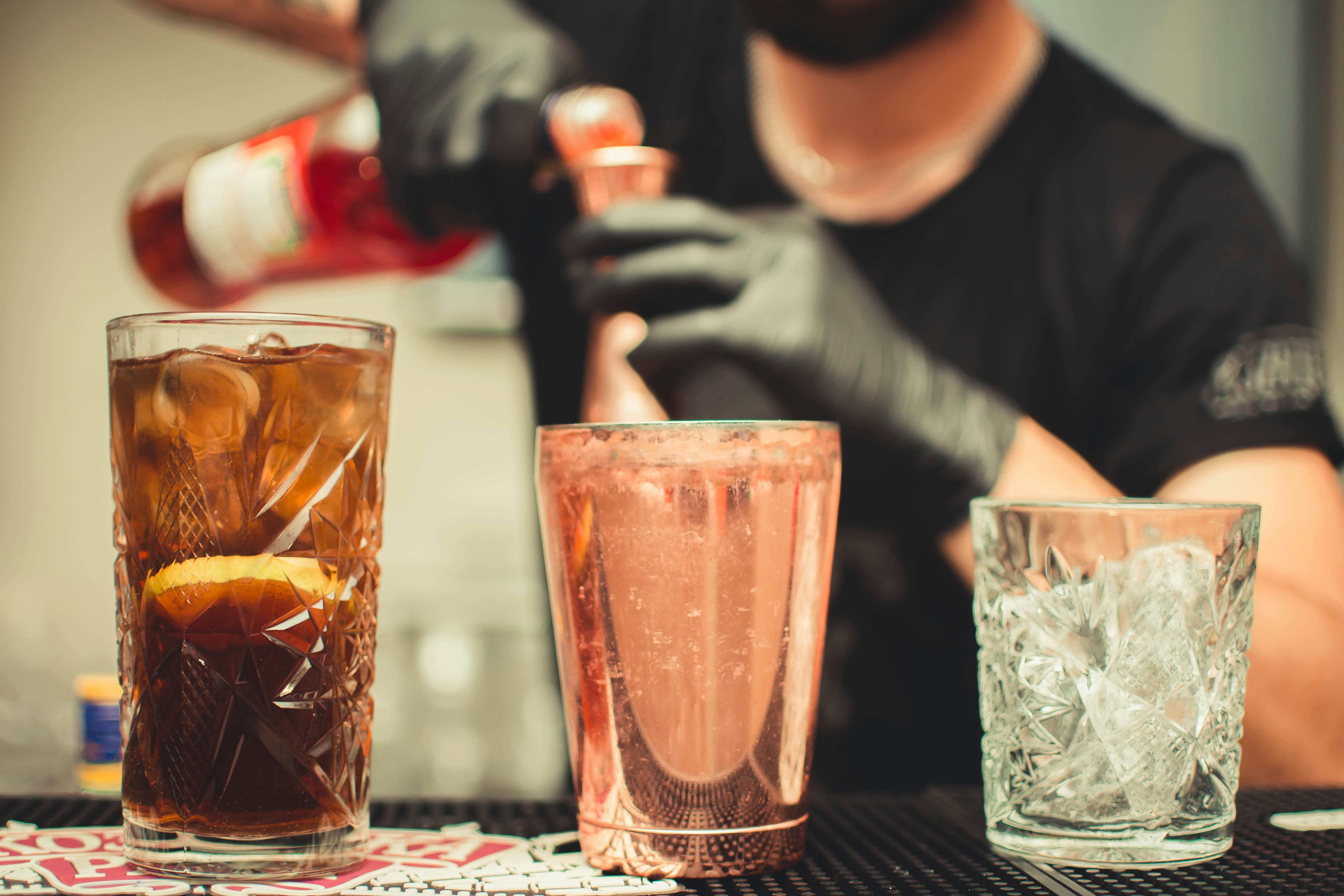 Man pouring drinks