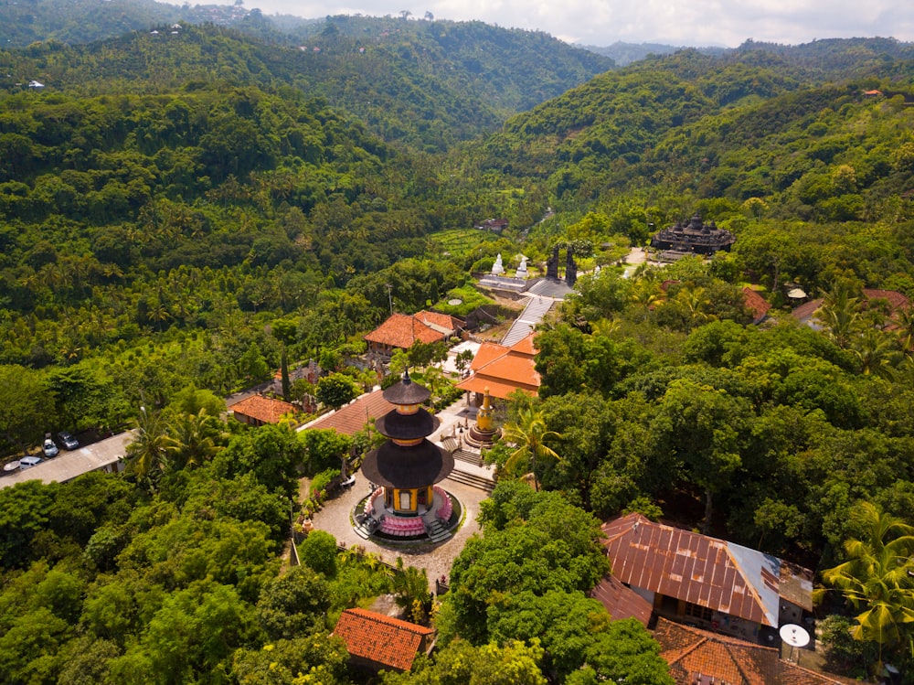 aerial photography of buildings surrounded by trees during daytime