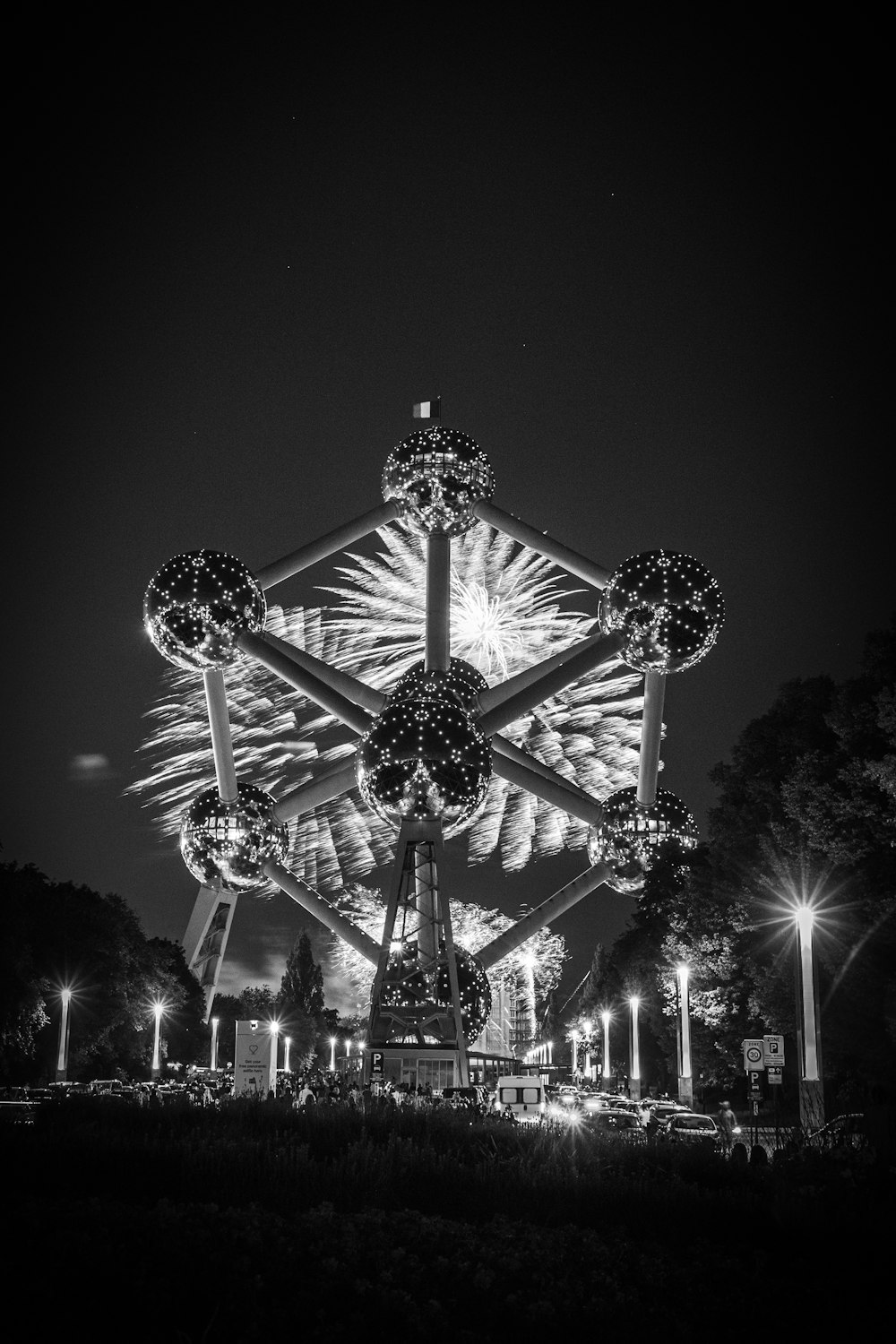 photography of sculpture during nighttime