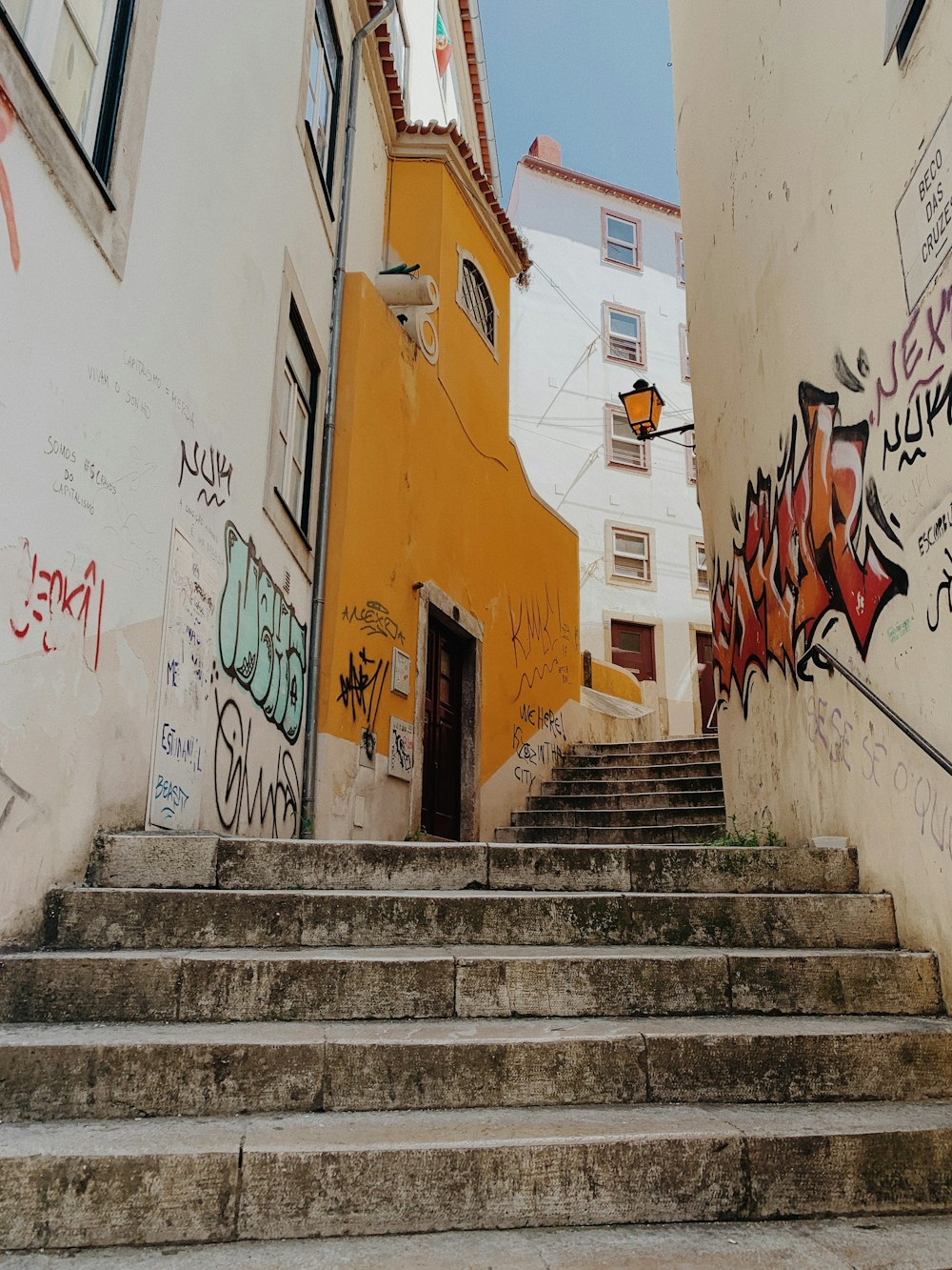 gray concrete stairway