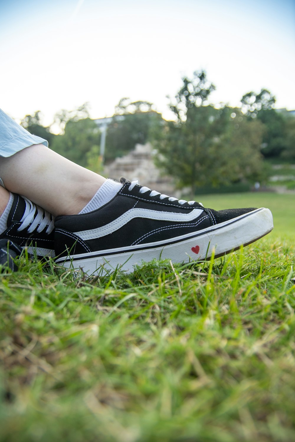 black-and-white low-top sneakers