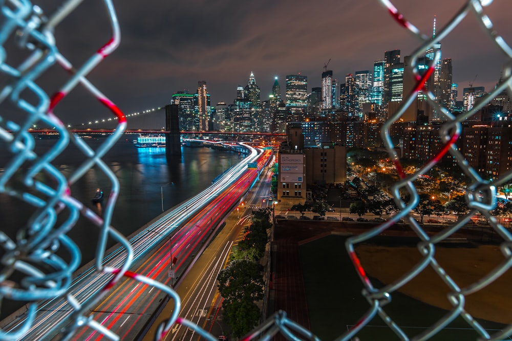 time-lapse photo of street