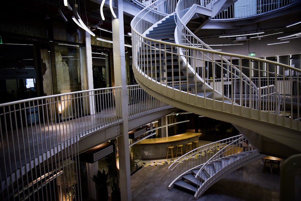 gray concrete stairs