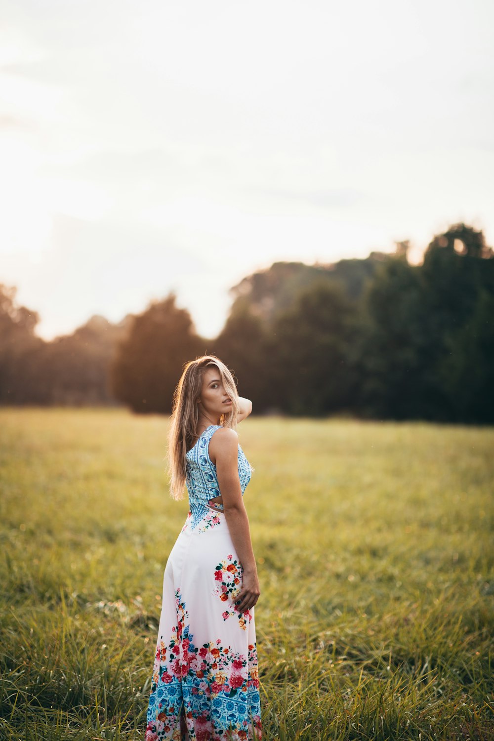 woman standing near tree