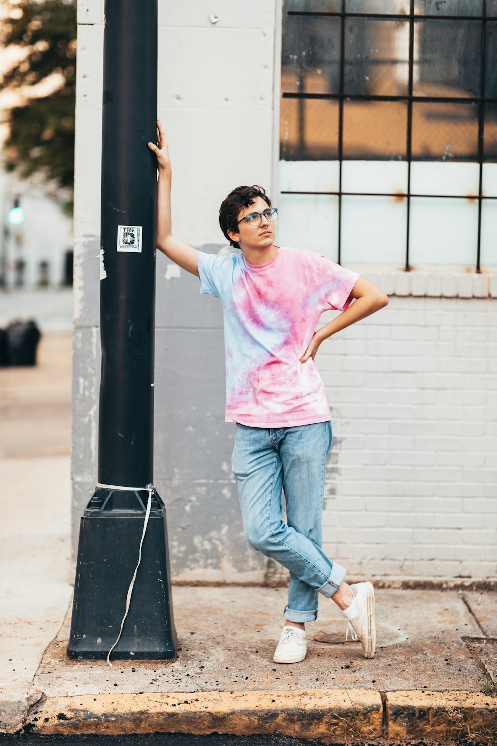 man wearing blue denim jeans