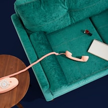 beige rotary telephone