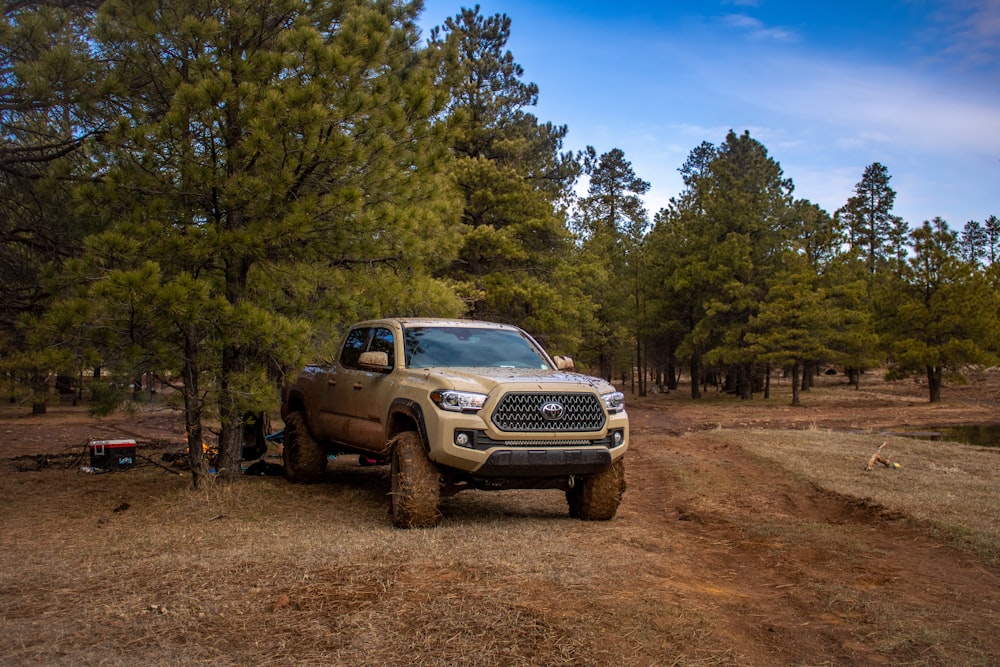 beige pickup truck