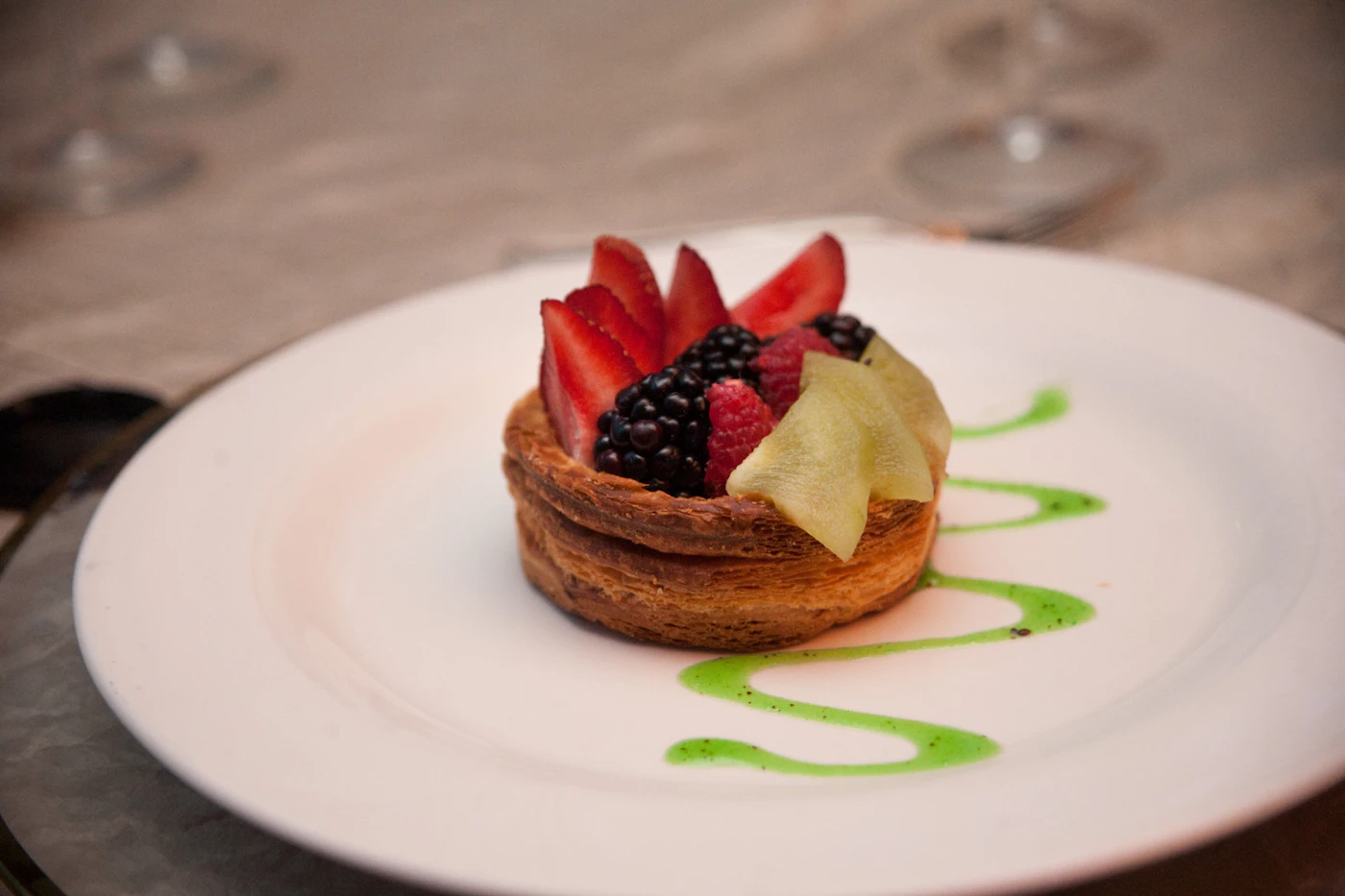 Rhubarb tart, brown sugar, crème fraîche
