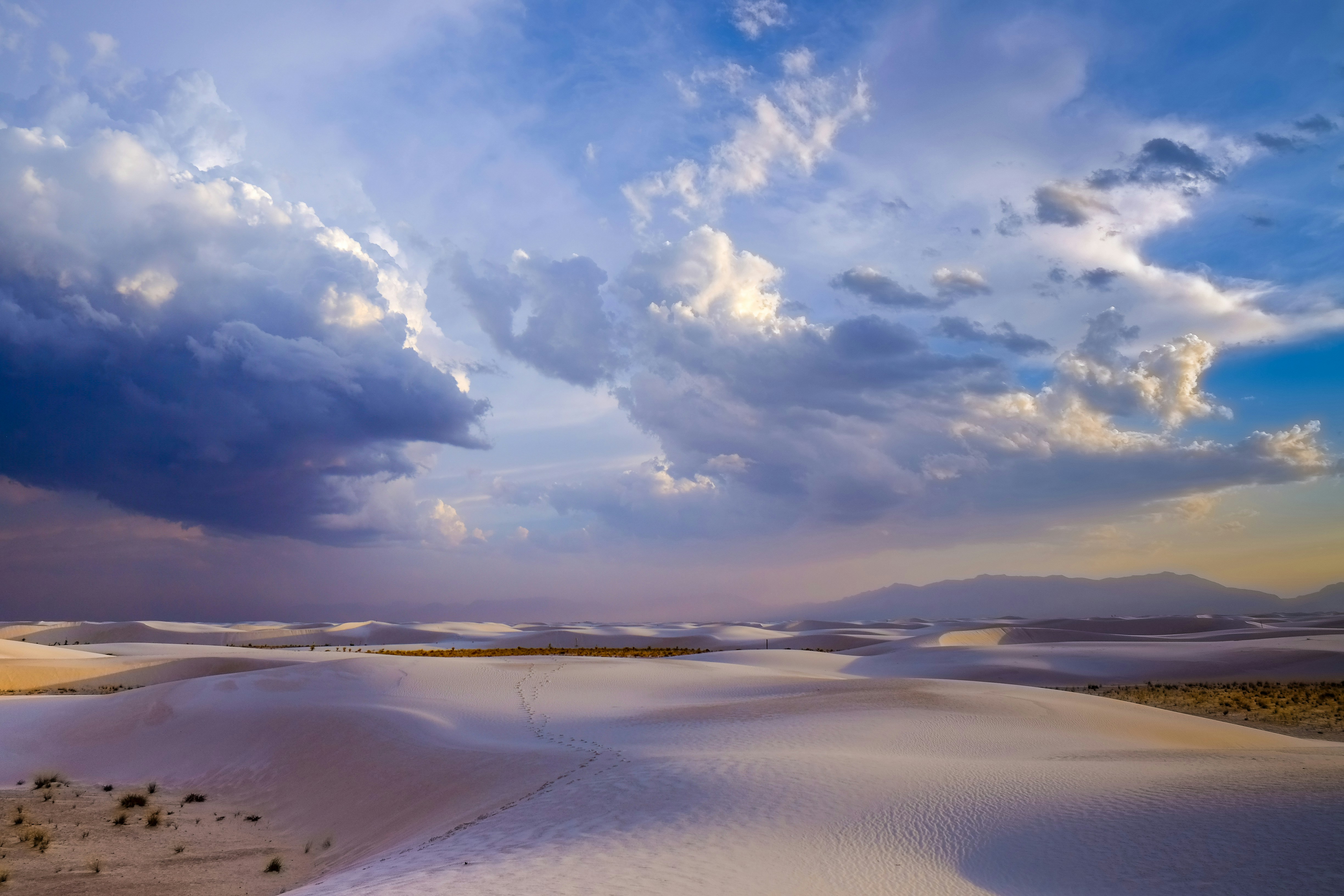 desert under blue sky, White Sands National Monument, New Mexico