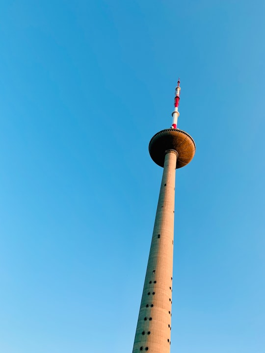 beige concrete tower in Vilnius TV Tower Lithuania