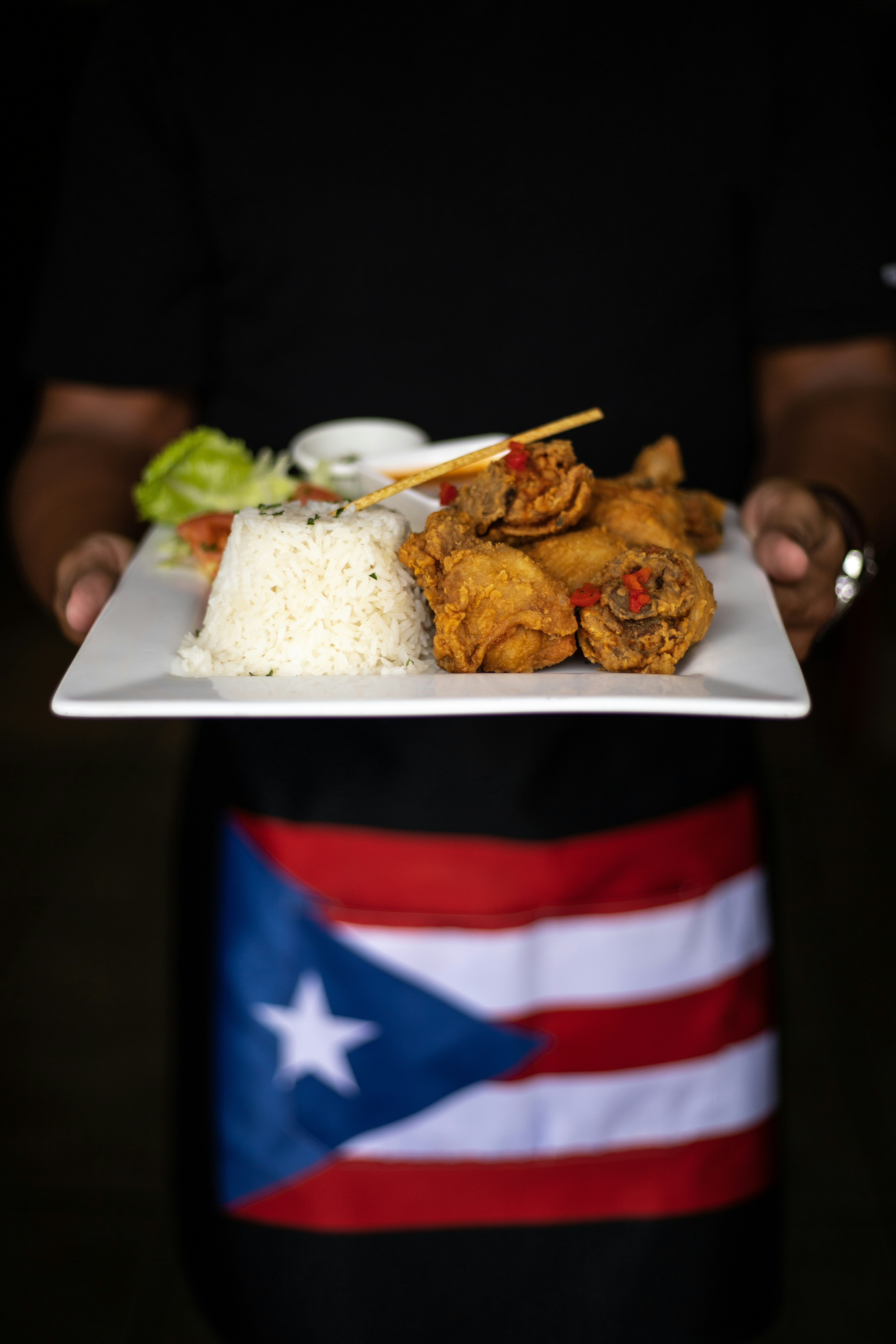 fried chicken and rice