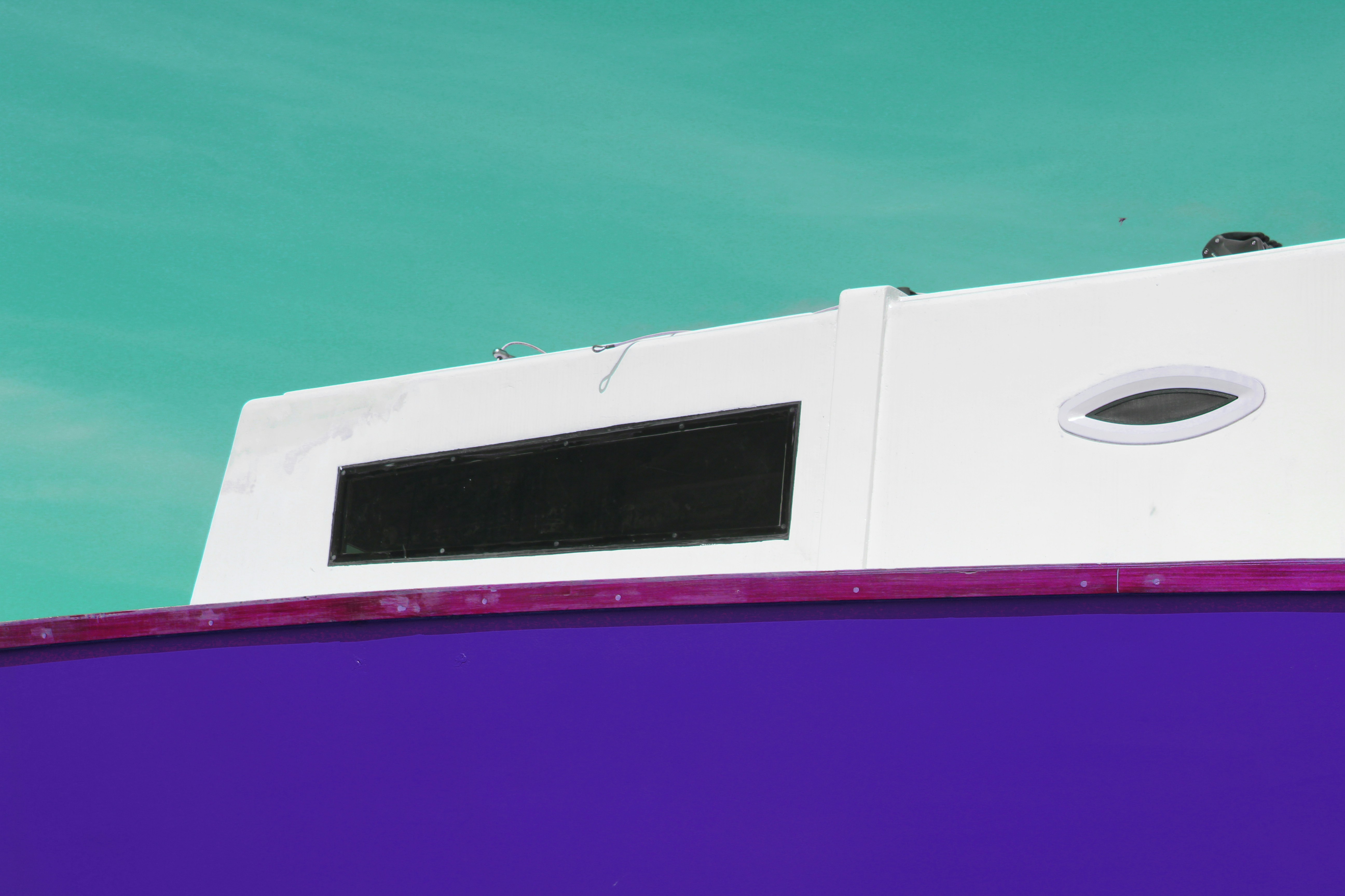 White and purple concrete building