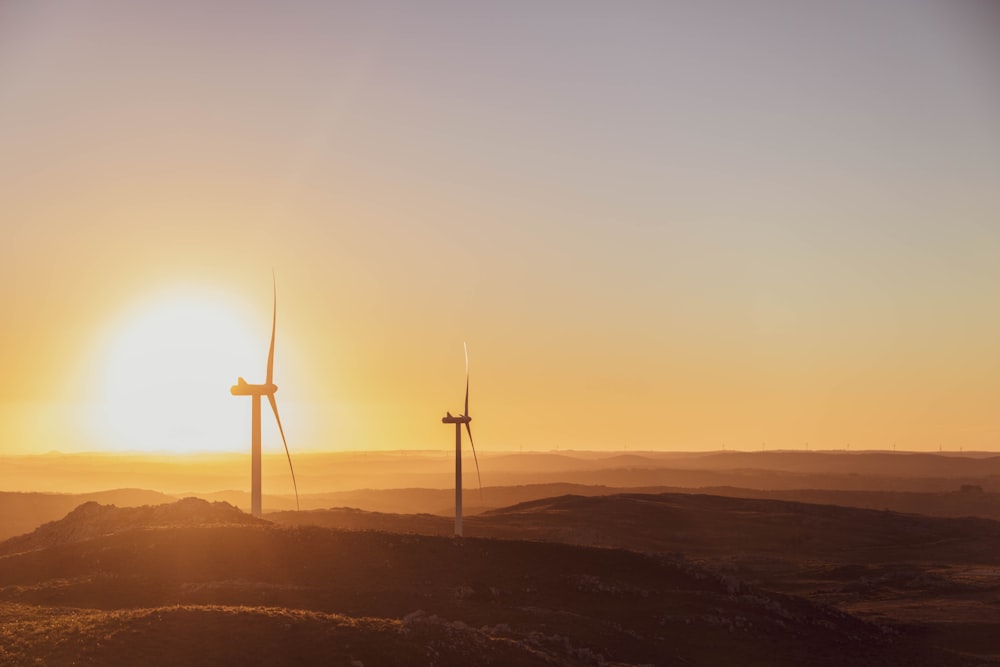 two wind turbines