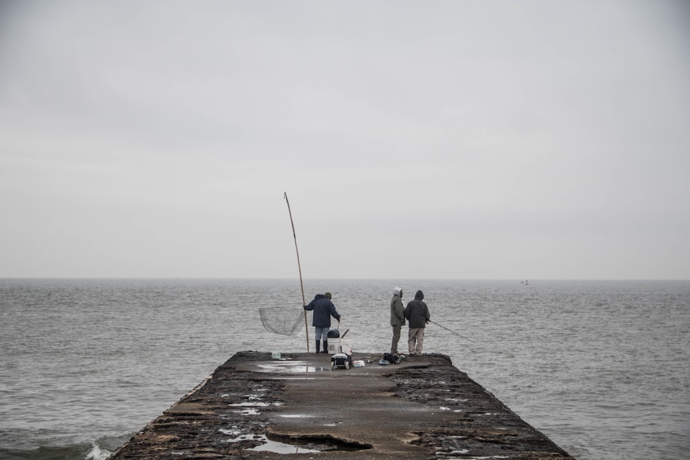 men on dock