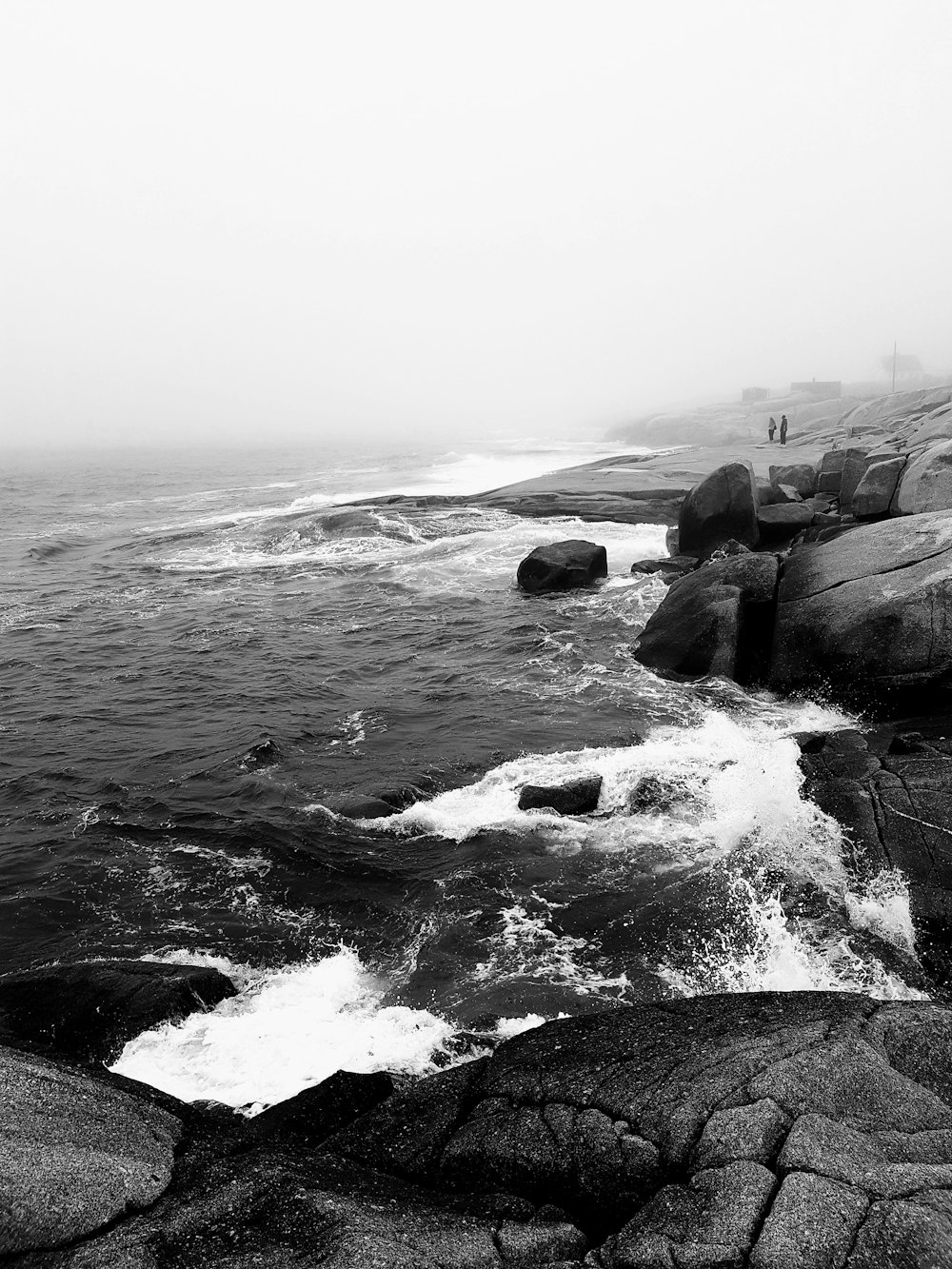 grayscale photography of ocean