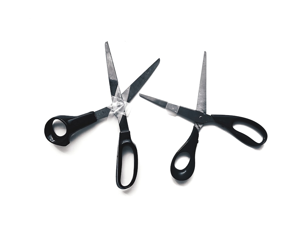 two black-and-gray scissors