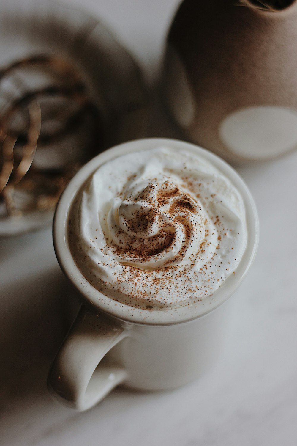 white ceramic cup