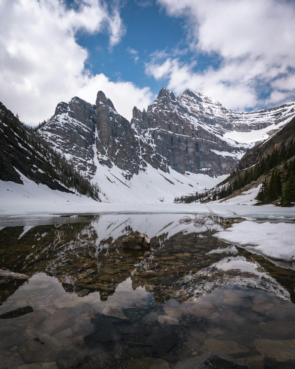 snow covered mountains