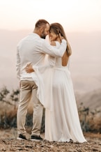 man and woman hugging each other