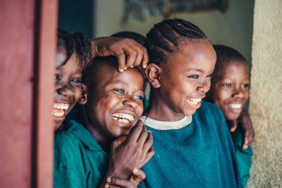 toddlers standing inside building