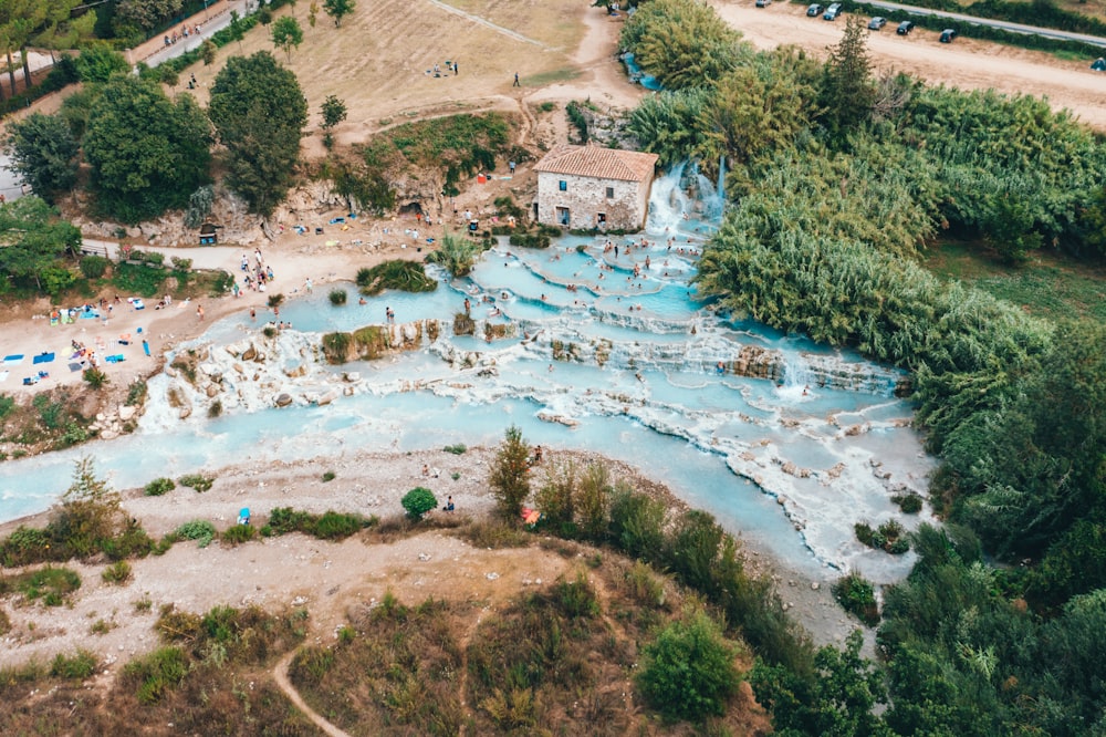 aerial photo of body of water