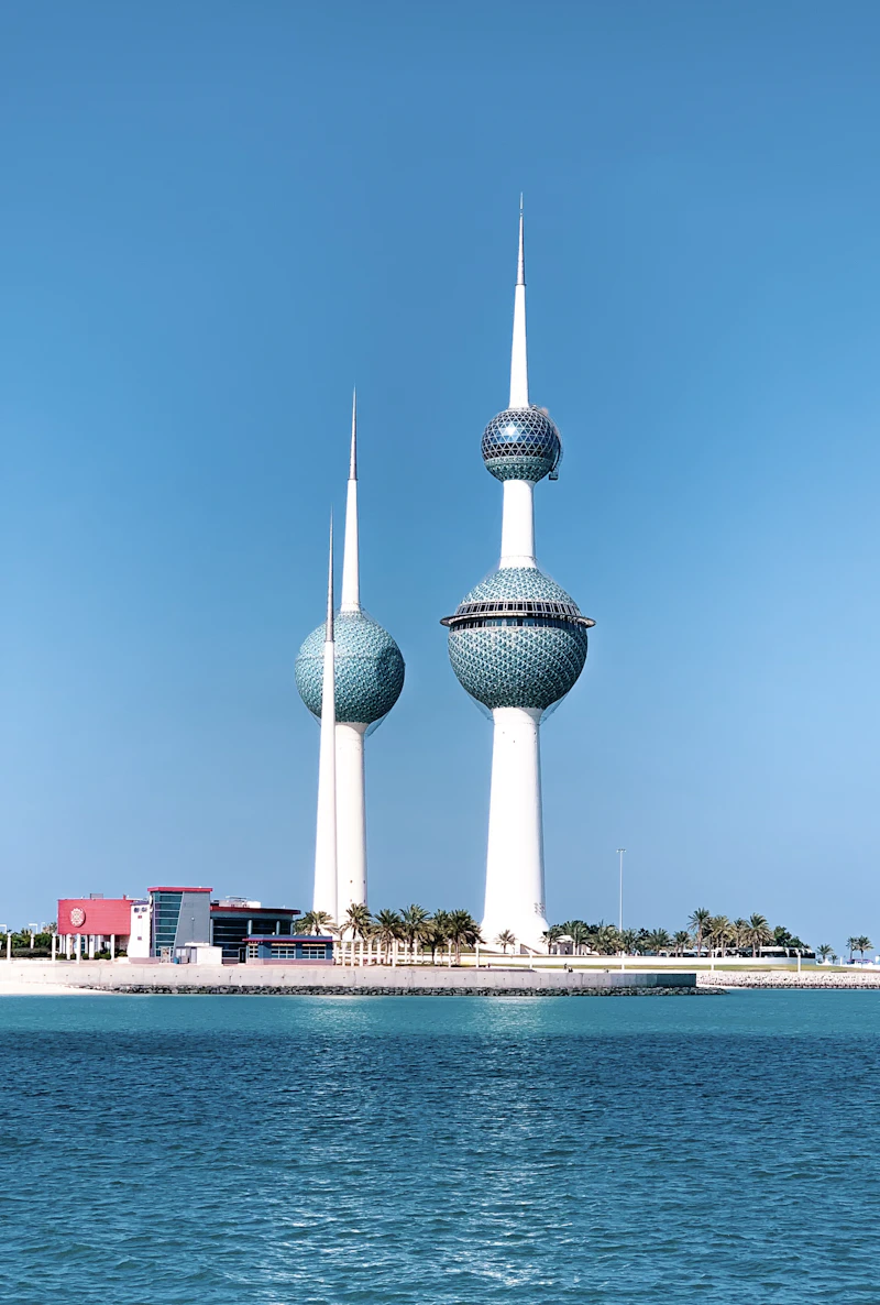 Kuwait Towers overlooking the sea