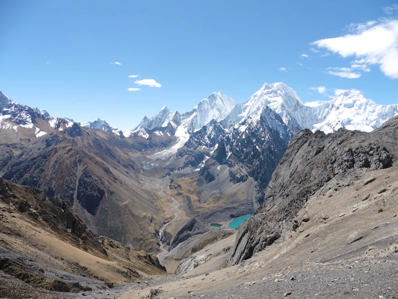 Snow-capped Andean peaks of the Cordillera Huayhuash