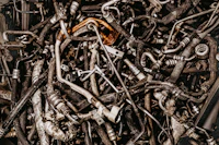 Pile of steel parts