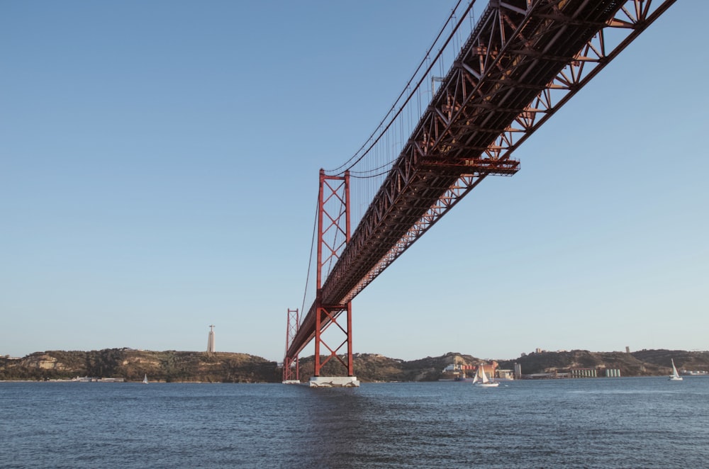 red suspension bridge