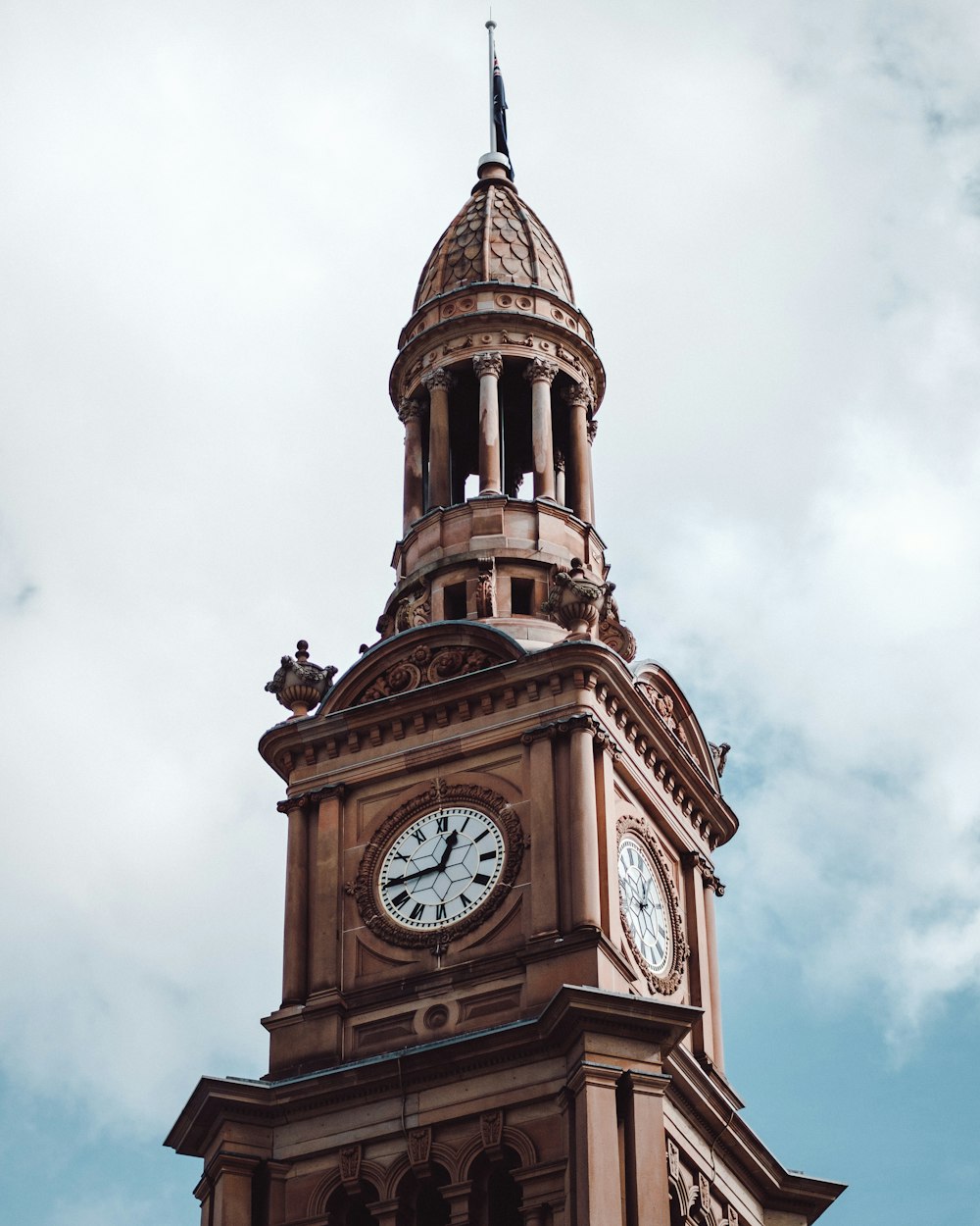brown tower clock
