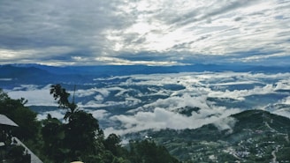 white and blue clouds