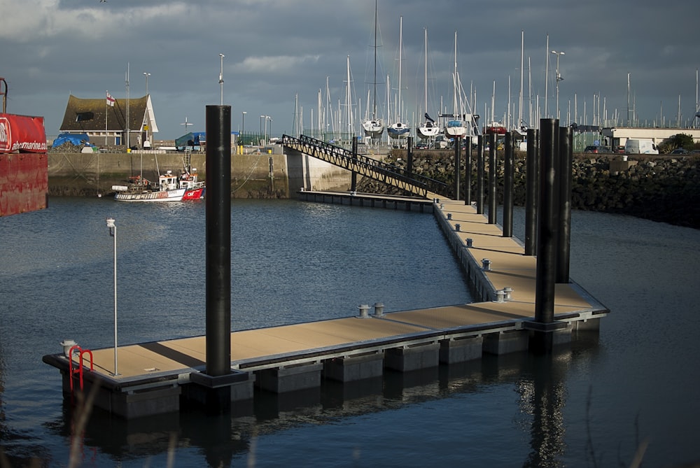 sailboats in shipyard