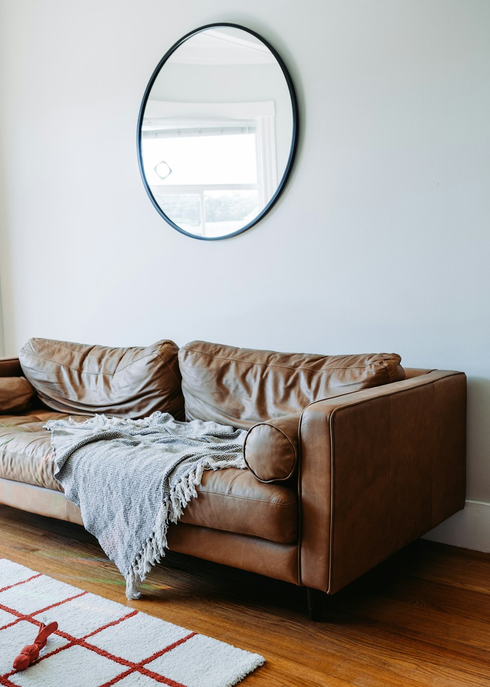 brown leather sofa