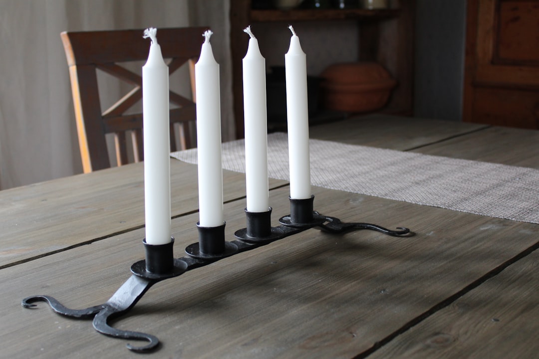 black metal candlestick holder