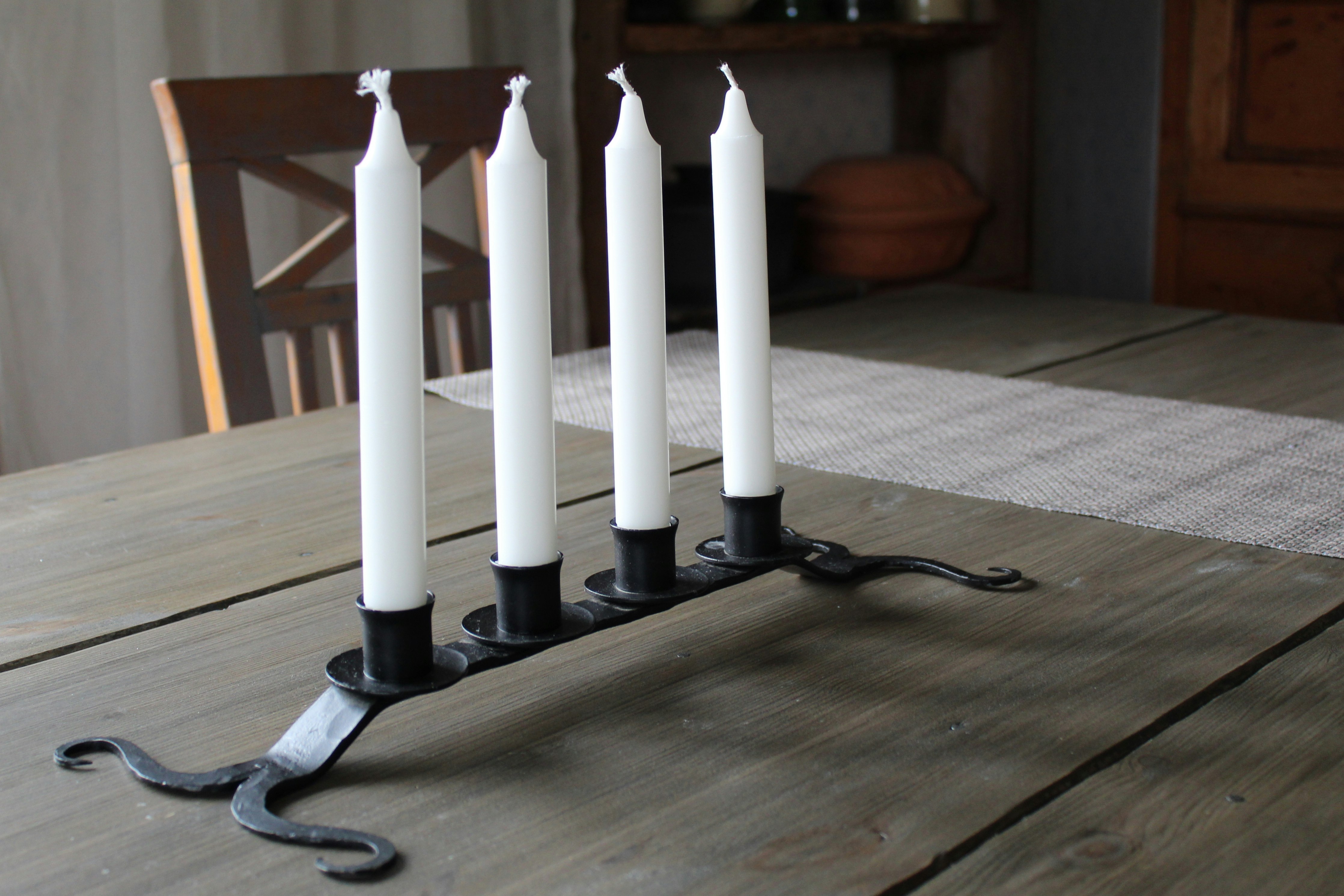 black metal candlestick holder