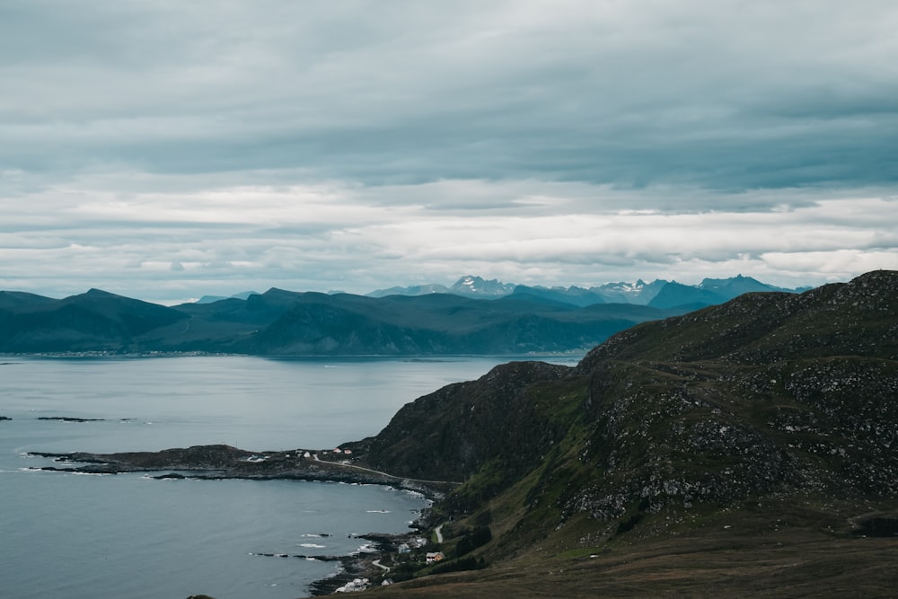 aerial photography of mountain