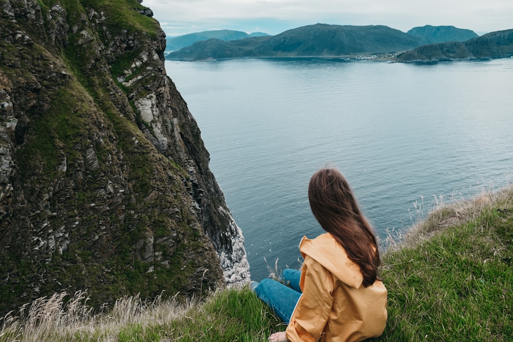 woman looking at sea