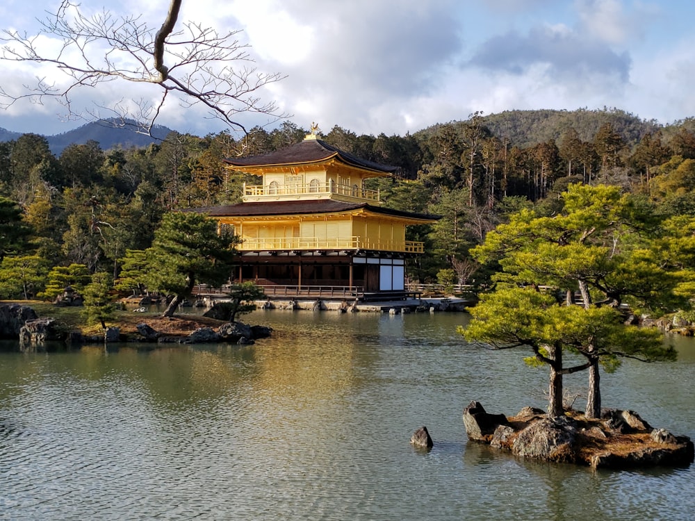 pagoda near lake