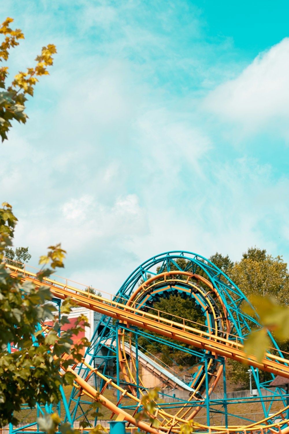 roller coaster track during day