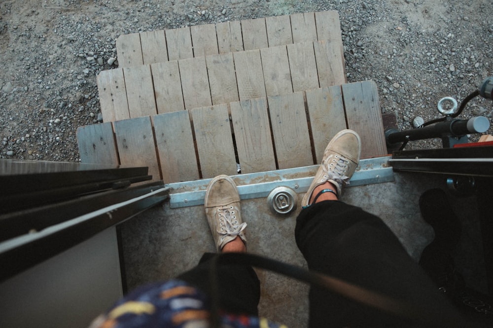 pair of gray low-top sneaker