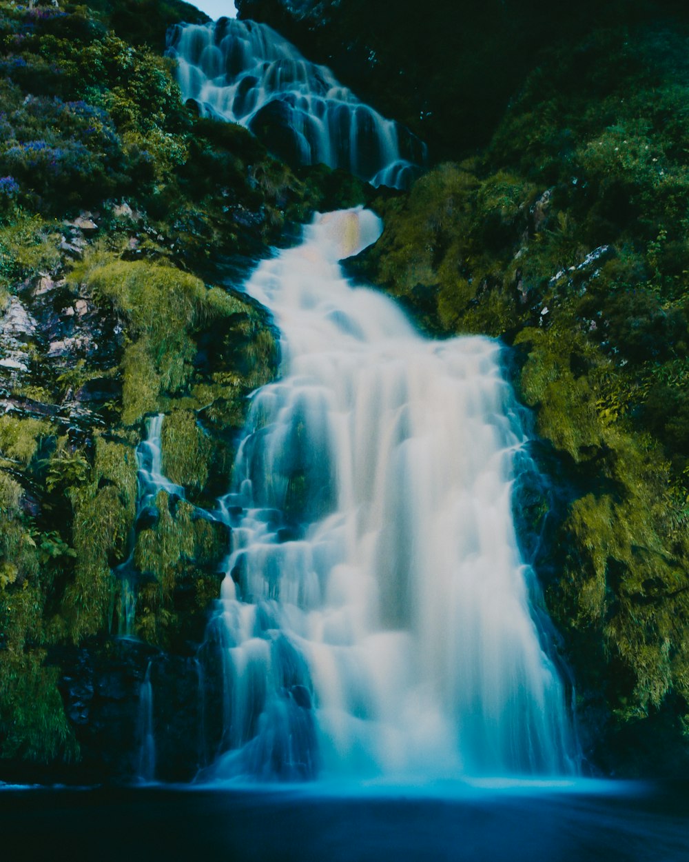 time lapse photo of waterfalls