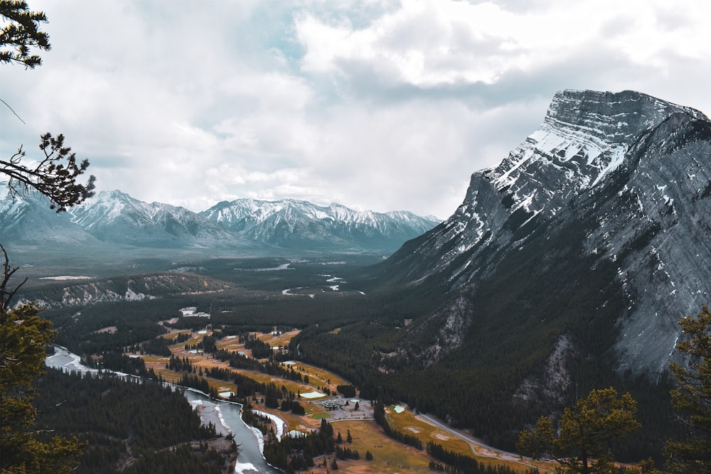 ice-capped mountains at daytime