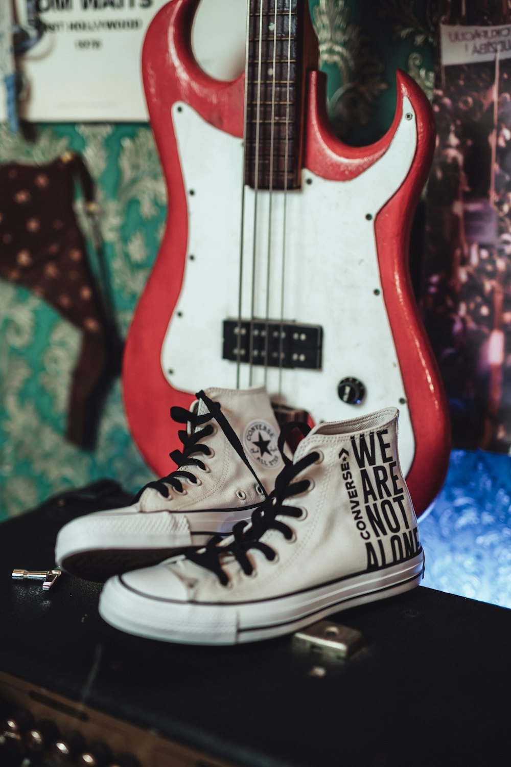 pair of white high-top sneakers photo – Free Guitar Image on Unsplash