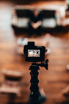 selective focus photography of action camera